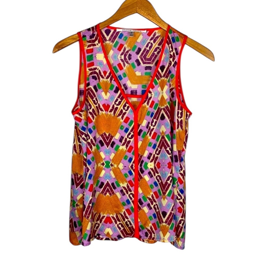 Collective Concepts Sleeveless Blouse Abstract Print Small